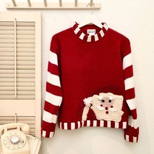 COPY - Knitty Gritty Vintage Santa Christmas Sweater Medium, Cute Ugly Holiday …